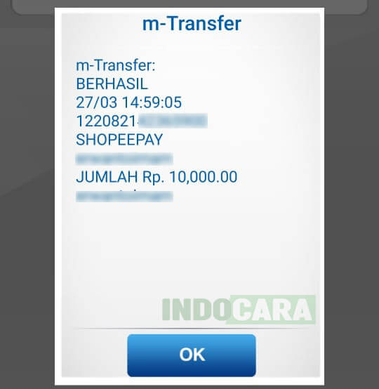 11 Transaksi Berhasil Indocara - Cara Isi Saldo Shopeepay Melalui M Banking Bca Mobile